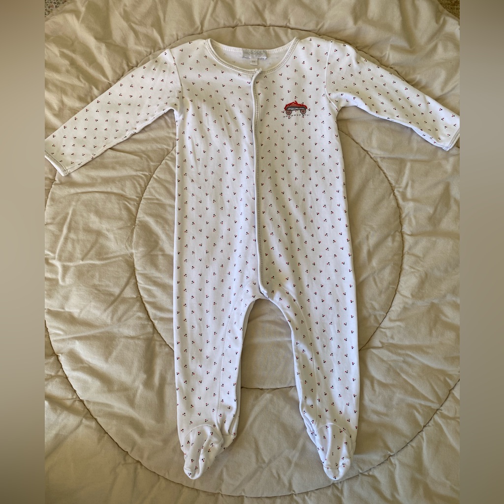 Unbranded White Footed Baby One-Piece With Red Accent